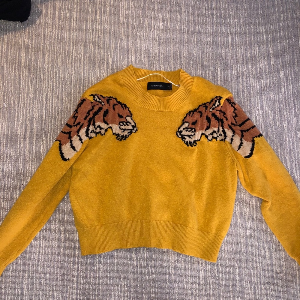 MinkPink Yellow Cheetah Sweater